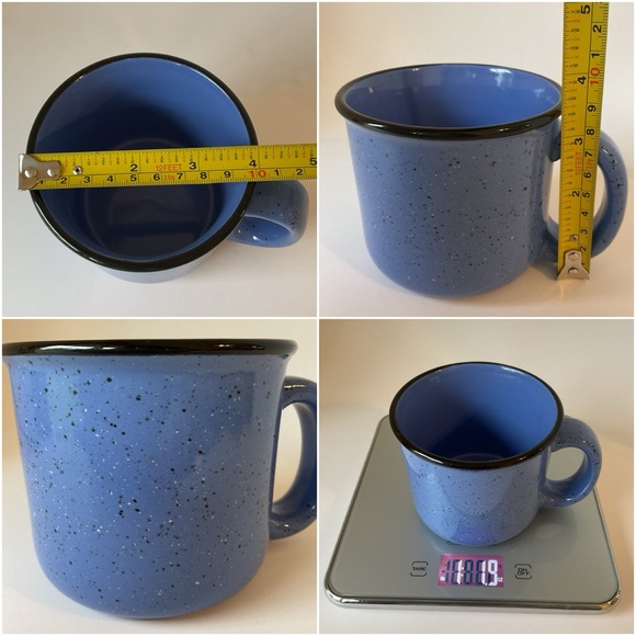Blue Speckled Ceramic Camp Style Mug 12 Oz - Picture 13 of 14